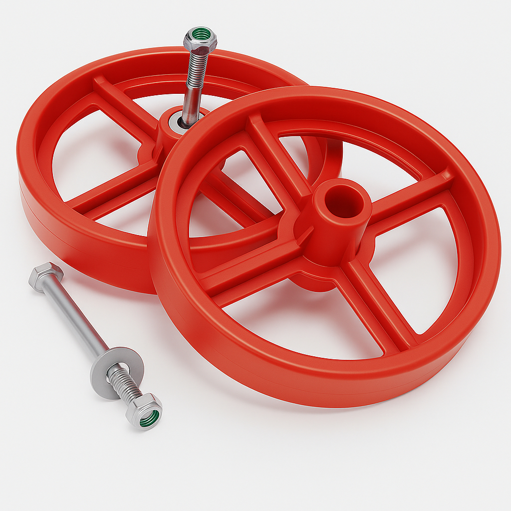 Kit Rodas Para Escada De Alumínio (par)com parafusos e bucha