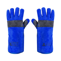 Luva Soldador Para Solda Boxer Profissional Alta Resistência Azul Boxer