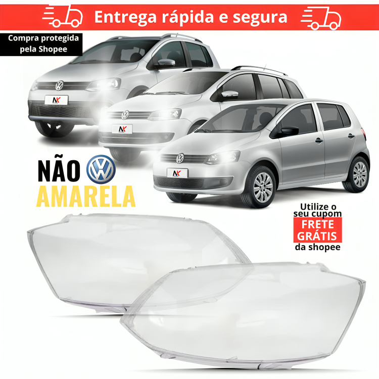 Par/Un Lente Farol Fox Crossfox Spacefox 2010 2011 2012 2013 2014 Lentes Não Amarela Novo em Oferta na Shopee