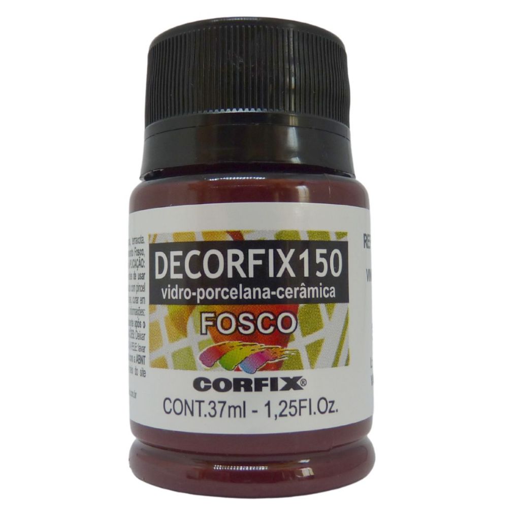 Tinta Decorfix 150 Fosca Corfix 37ml Cor 314 Vinho - Para Cerâmica, Vidro e Porcelana