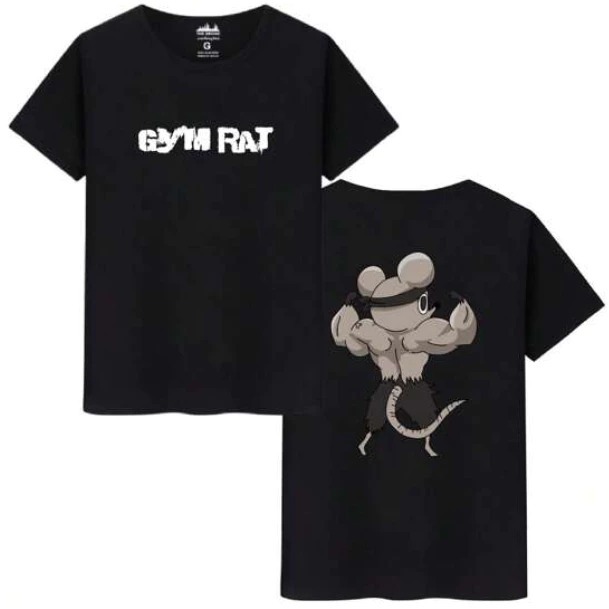 Camiseta Oversized ou Básica Estampa Rato Academia Gym Casual ou Larga Modelo Unissex Masculina
