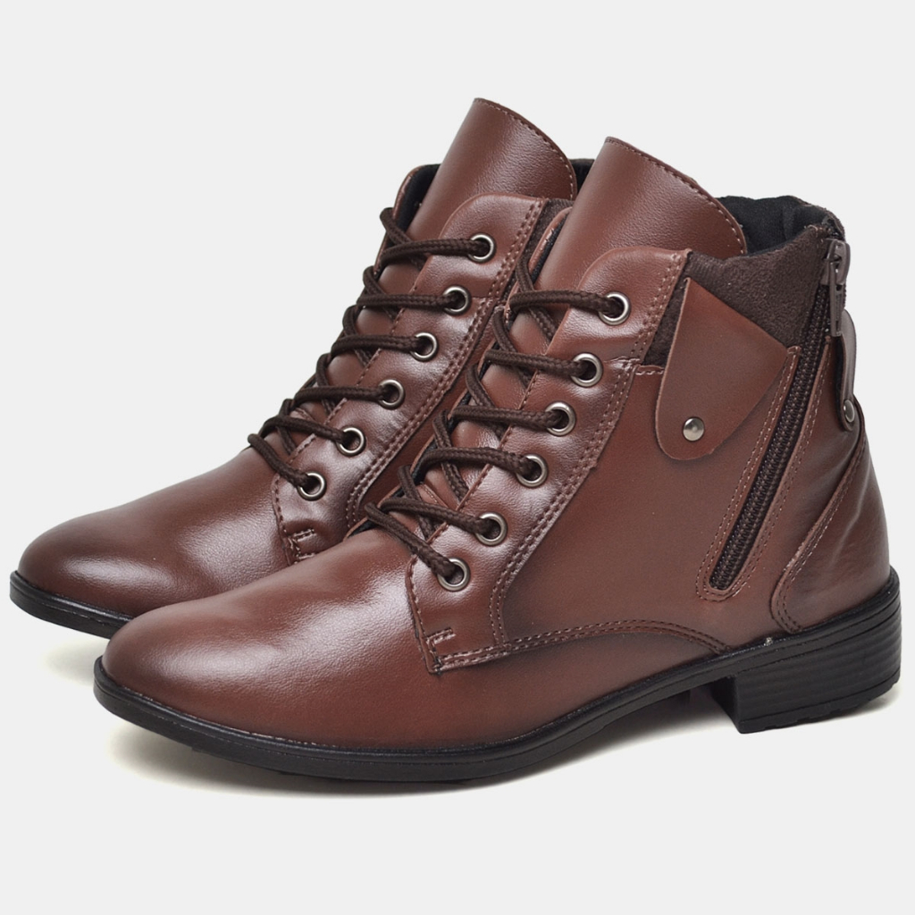 Bota Coturno Dubuy Feminina Marrom Cano Curto Detalhes Camurça 603FG