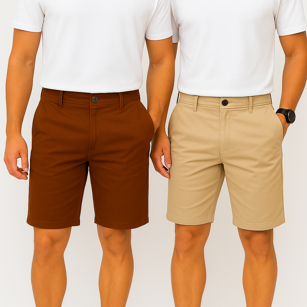 KIT 2 BERMUDA MASCULINA JEANS SARJA QUALIDADE PREMIUM COLORIDA BOLSO TRADICIONAL MASCULINO