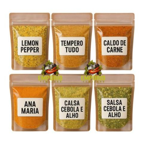 Kit 12 Temperos e Condimentos c 30 gramas cada em Oferta na Shopee