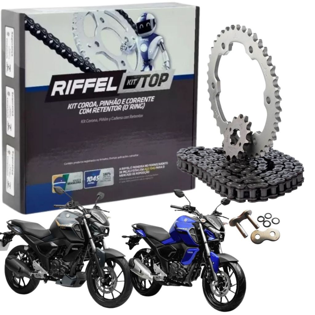 Kit Relação Transmissão FZ 15 2022 2023 2024 2025 Corrente com Retentor em Oferta na Shopee
