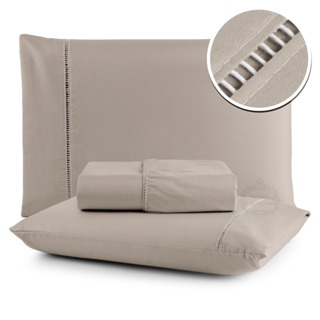 Jogo De Lençol Casal Queen 400 Fios 3 Peças Ponto Palito Toque Macio em Oferta na Shopee