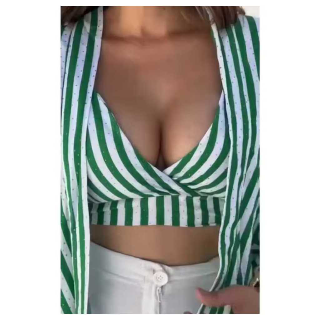 Conjunto Kimono Camisão e Cropped IMPERDÍVEL