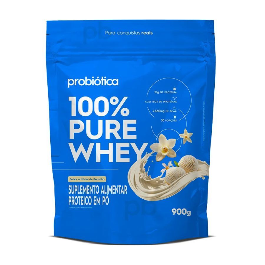 100% Pure Whey Refil 900g Suplemento Alimentar Proteico Linha 100% Pure Whey Probiotica em Oferta na Shopee