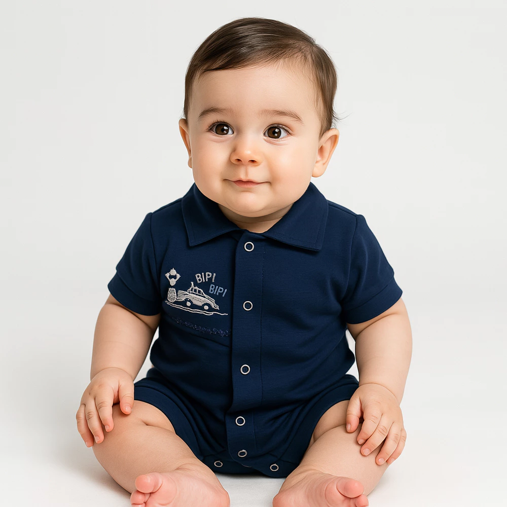Macacão Curto Infantil Bebê Menino Super Confortável e Leve