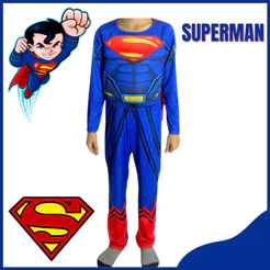 Fantasia Infantil Superman Longo Com Enchimento
