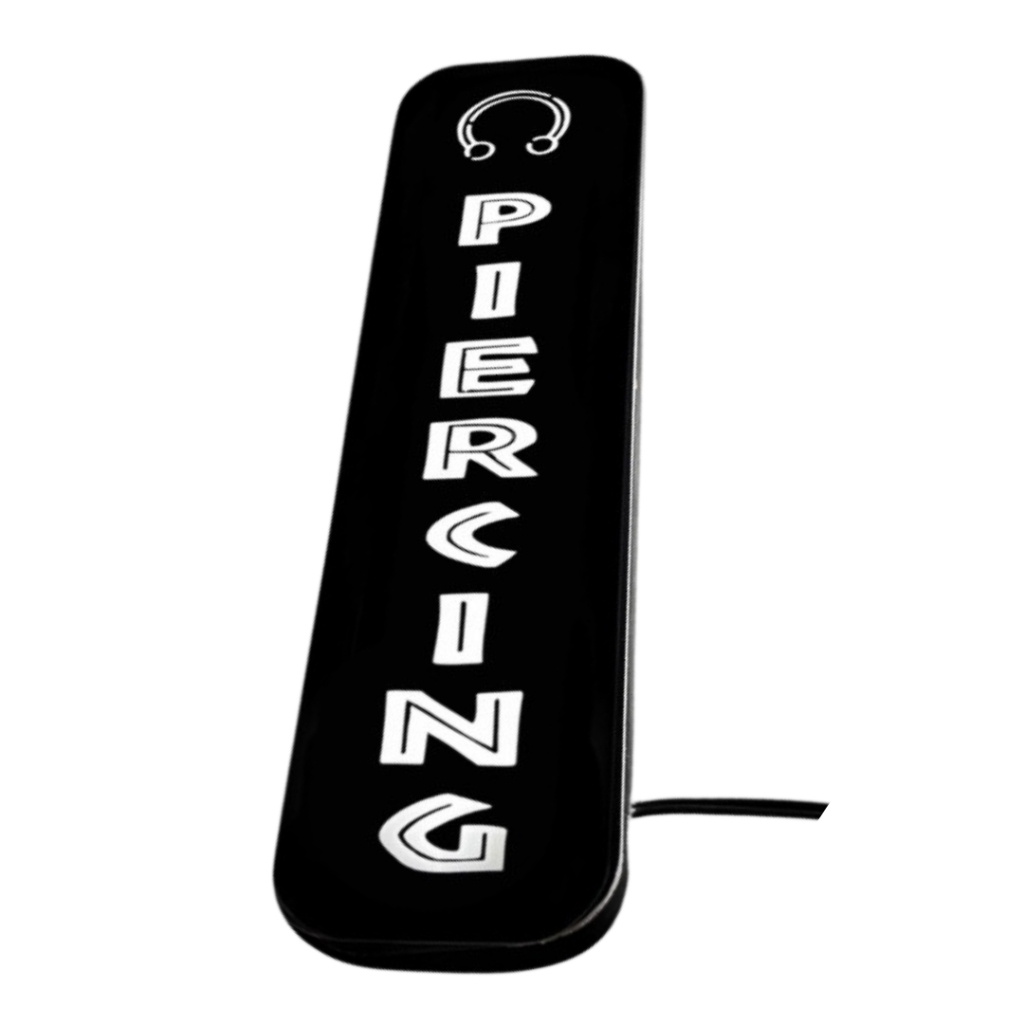 Placa Piercing Letreiro Luminoso Piercing Studio Tattoo Led