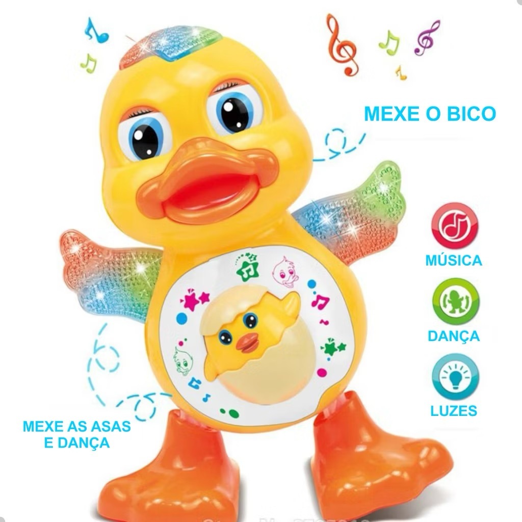 Brinquedo Pato Patinho Dançante Musical Dança, Abelha dançante, Anda, Mexe, com Luz E Som