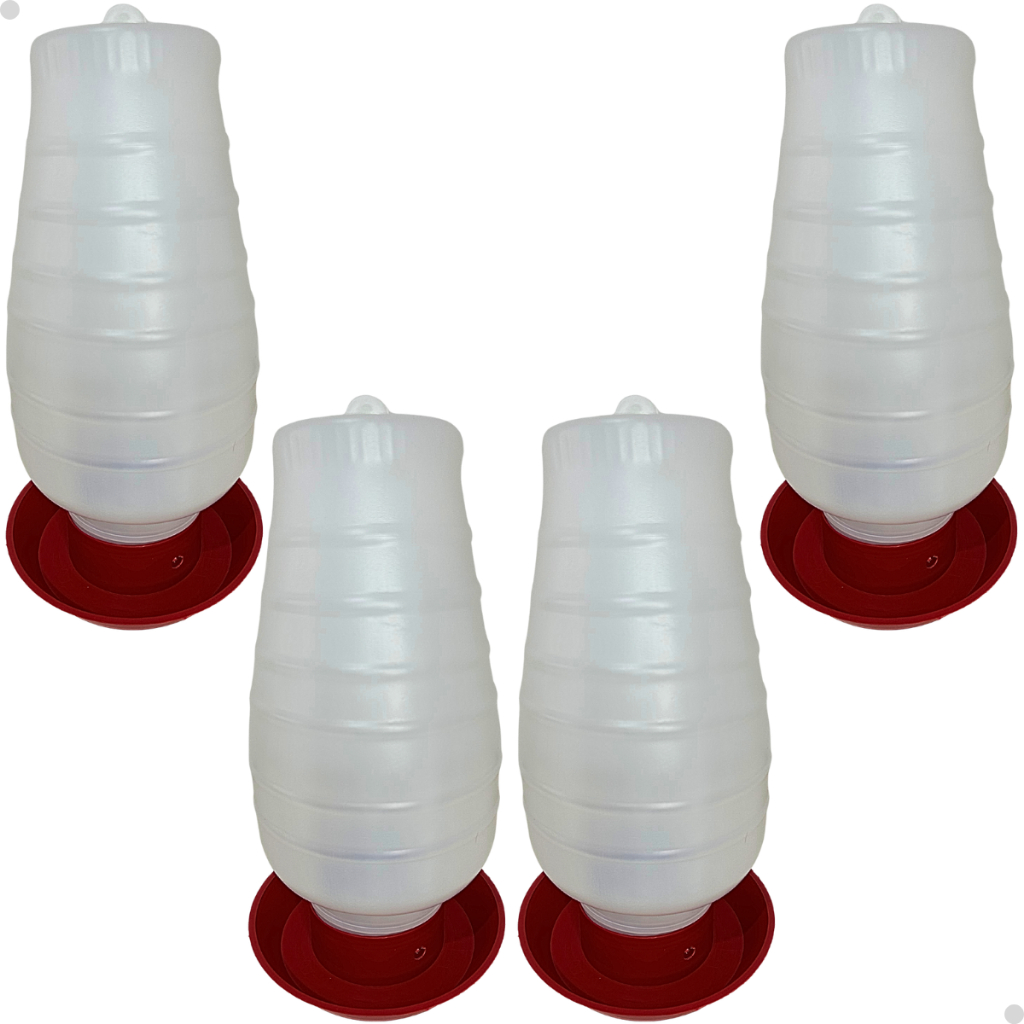 Kit 4 Bebedouro Aves Galinhas Granja Galinheiro Automático Grande 5 Litros