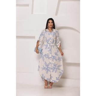 vestido chamise estampado em Oferta na Shopee