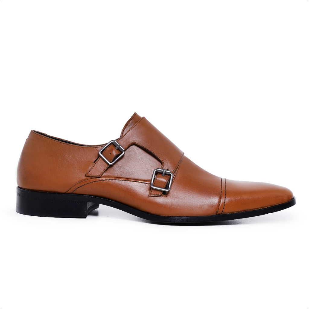 Sapato Social Masculino Monkstrap Couro Autentico Sapato Formal Para Homens de Bom Gosto