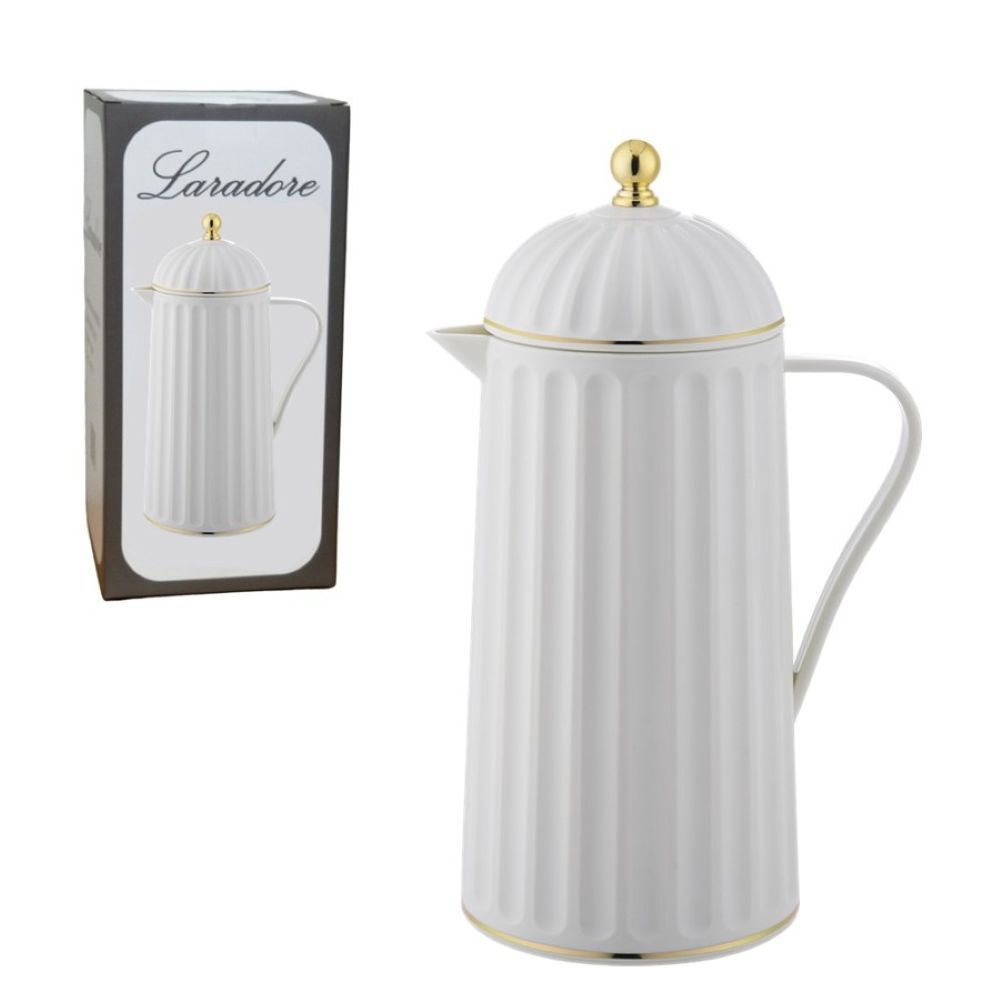 Garrafa Térmica de Café Laradore Roma - Branca e Dourada 1L em Oferta na Shopee