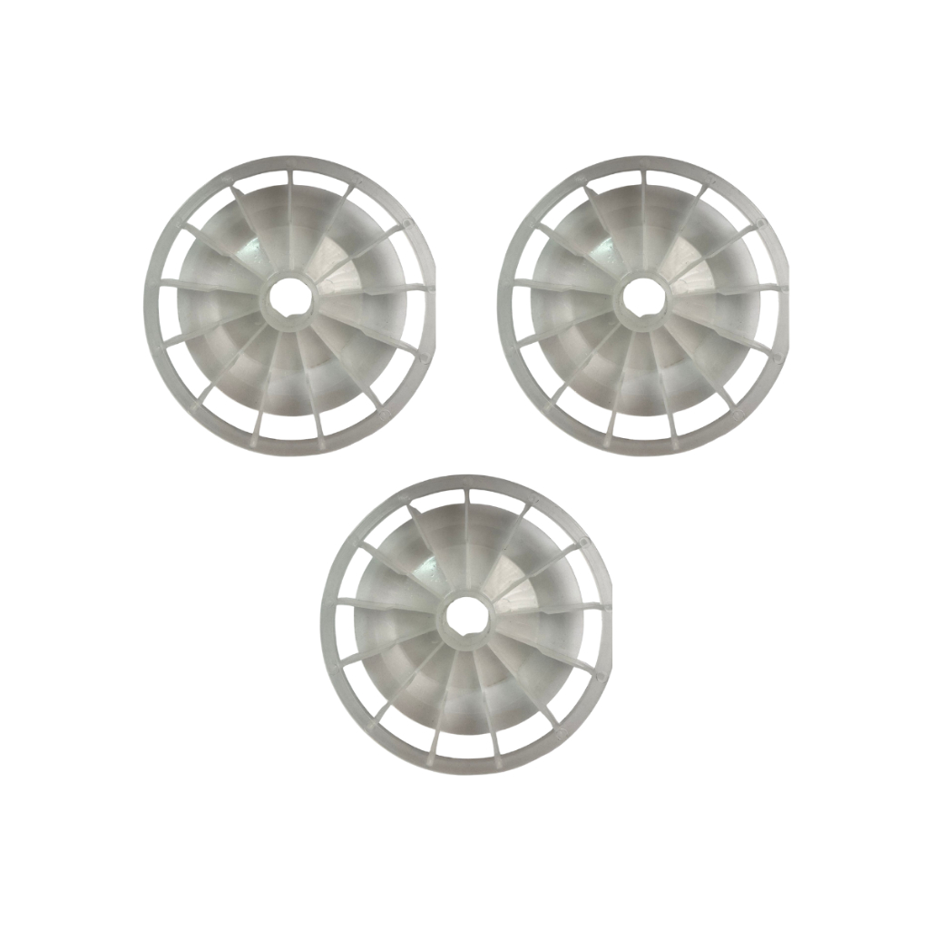 Ventilador Motor Weg Nema 56 Furo 21,5mm - Kit 3 Peças Ventoinha Helice Motor Eletrico