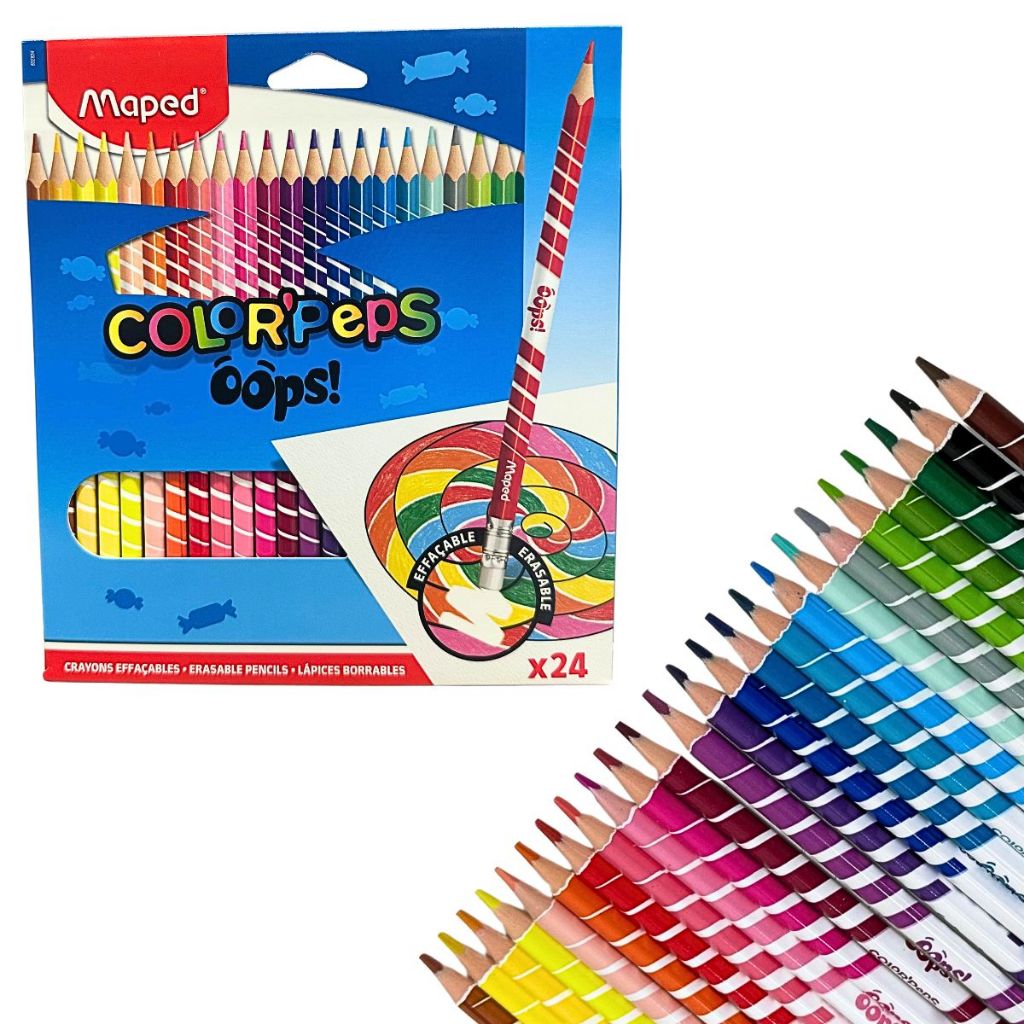 Lápis de Cor Color Peps Apagável 24 Cores - Maped em Oferta na Shopee