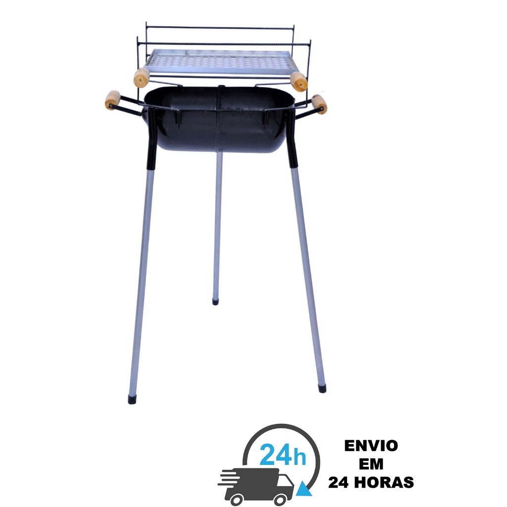 Churrasqueira A Carvao Portatil Botijao Bujao Pequena Acampamento Com Grelha Aço Desmontavel Tripe em Oferta na Shopee