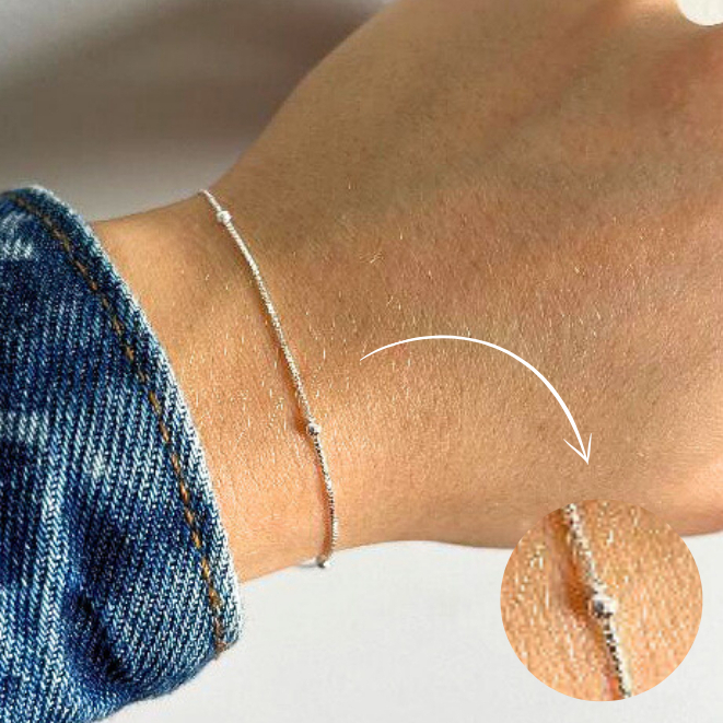 Pulseira Bolinha Prata 925 Legítima Veneziana V12 Feminina Prata Maciça
