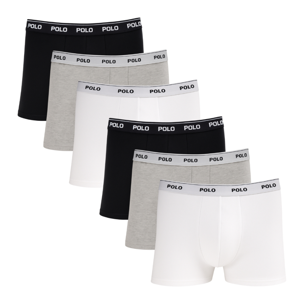Kit c/ 6 Cuecas Box Boxer Masculina Cotton Algodão Premium Sortida