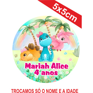 Adesivos Dino Baby Personalizados  5x5cm Festa Aniversário Lembrancinha em Oferta na Shopee