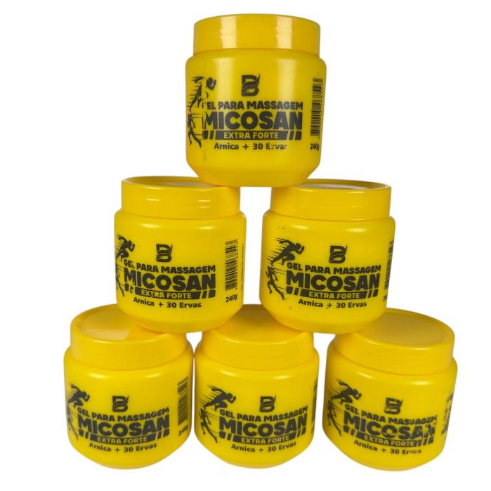 Kit Gel Para Massagem Micosan Extra Forte Com Arnica + 30 Ervas 6 Unidades