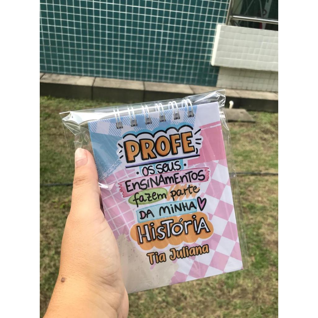 Bloquinho de Anotações Personalizado Dia dos Professores - Lembrancinha Dia do Professor - presente dia do professor