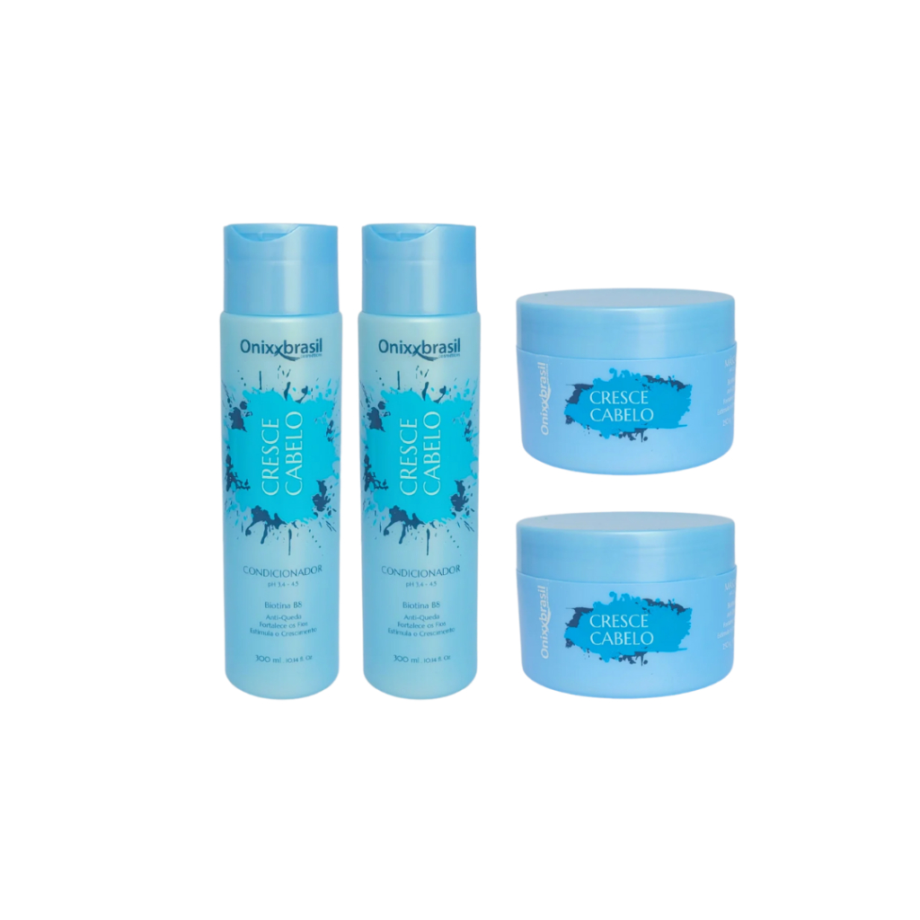Cresce Cabelo 300ml 2 Condicionador + 2 Máscara Onixx Brasil