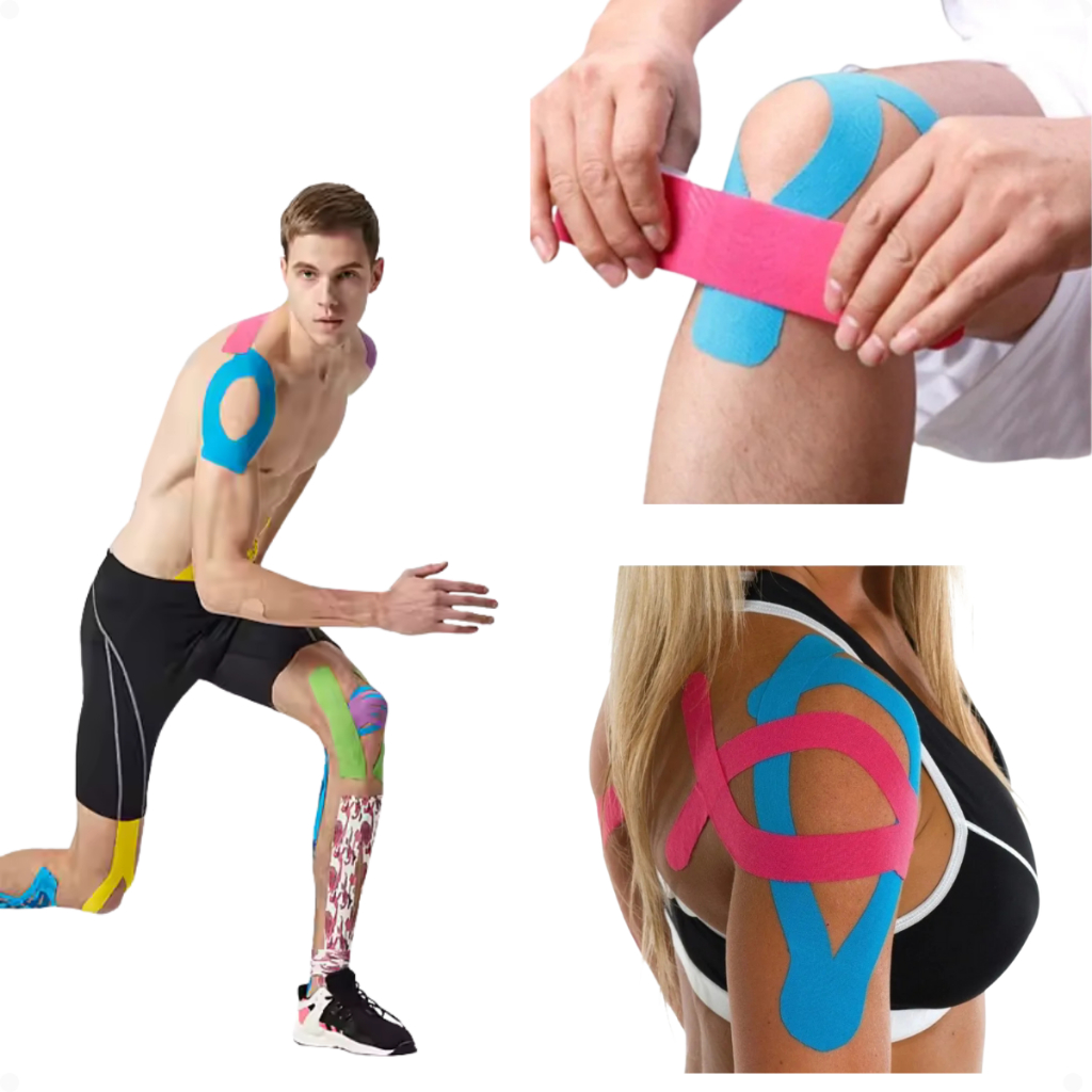 4 Unidades Kinesio Tape Bandagem Elástica Fita Fisioterapia Funcional Adulto Sport Infantil Coluna