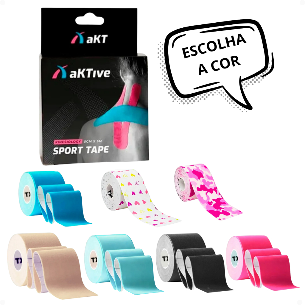 Bandagem Elástica Fita Kinesio Tape Elástica Fisioterapia Funcional Adulto Kinesiology Sport Tape
