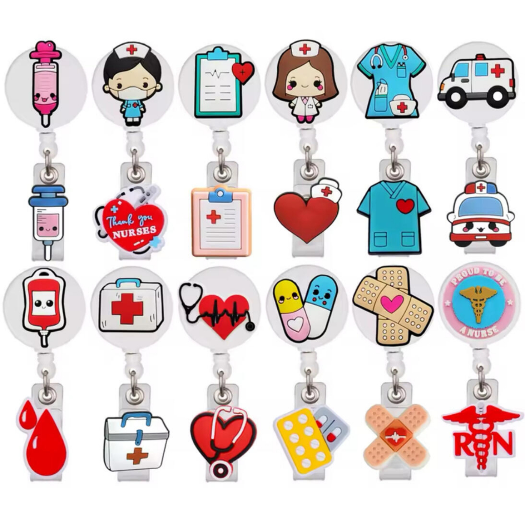 Porta Crachá Retrátil Personalizado Roller Clip Enfermagem Hospital em Oferta na Shopee