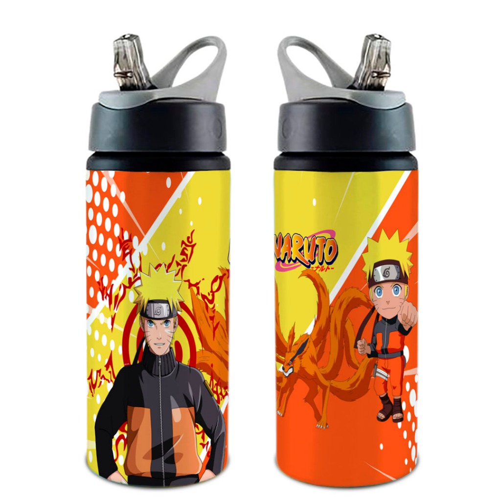 Garrafa Squeeze Naruto Shippuden COM NOME Com Alça e Bico Retrátil 600 ML em Oferta na Shopee
