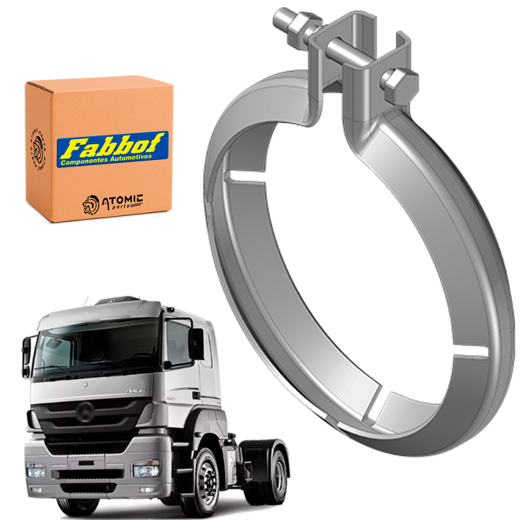 Abraçadeira Inox Escape Mb Actros/axor Com Parafuso 5 Poleg
