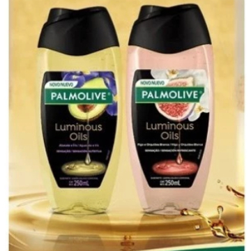 Kit 02 Sabonetes Liquido Palmolive 250ml Luminous Oils Abacate e Figo