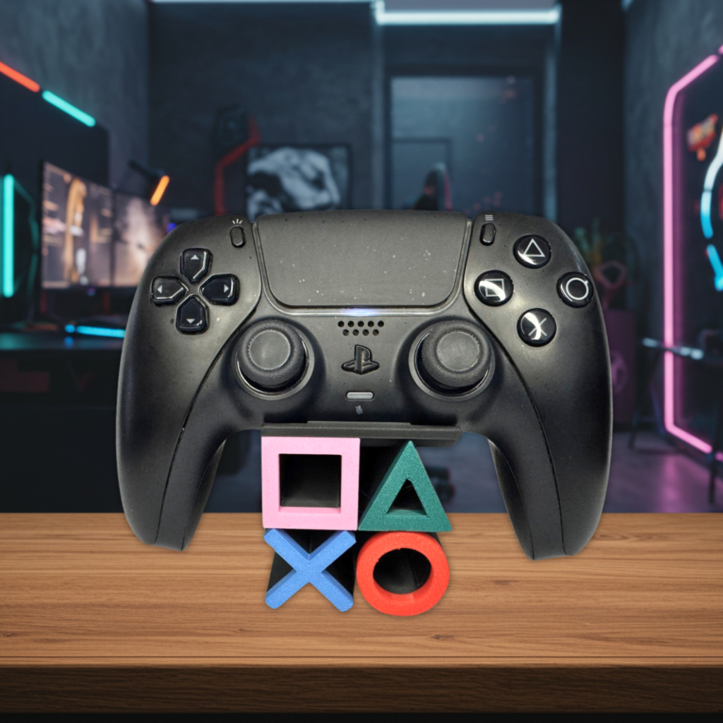 Suporte de Controle PS5 · Inspirado Botões PlayStation · Impressão 3D