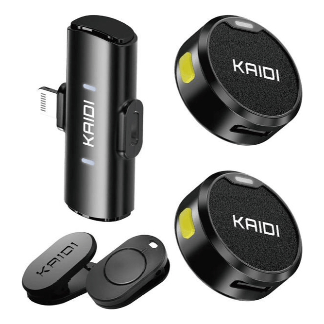 Microfone Lapela Kaidi para Iphone Lightning ima imã anti ruido