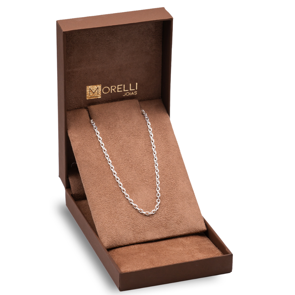 Corrente de Prata 925 cartie Cadeado 60cm sem pingente - Fashion Accessories