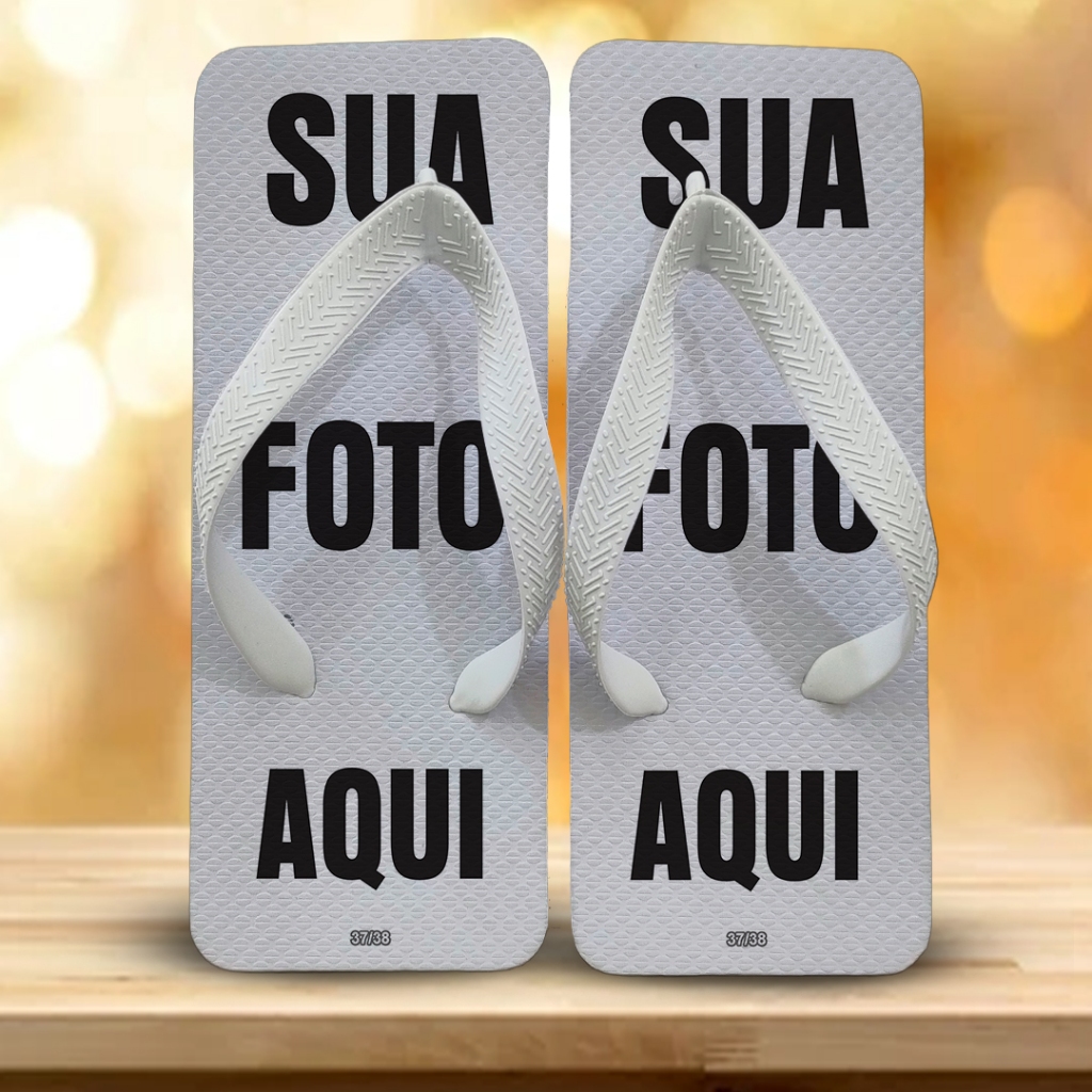 Chinelo Quadrado Personalizável Masculino Com Foto Nome Frase Confortável