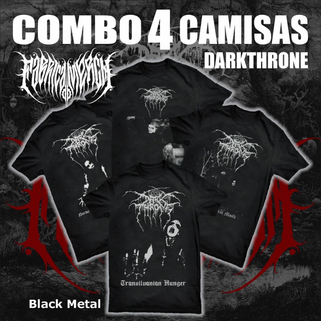 COMBO 4 CAMISETAS DARKTHRONE ,black metal, deathblack metal,northen black metal, no god metal