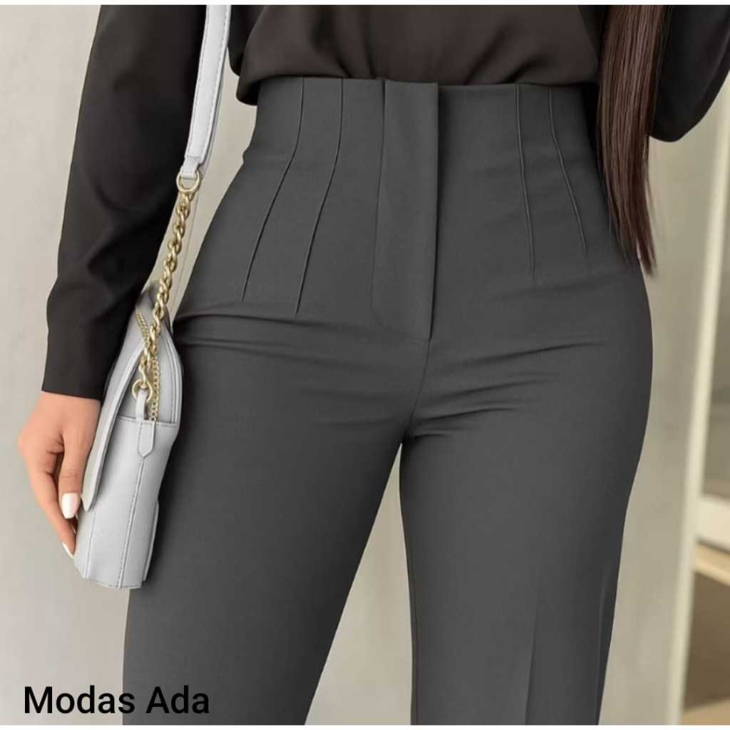 Calça Alfaiataria Feminina Elegante  Cintura Alta Social lançamento 2026 em Oferta na Shopee