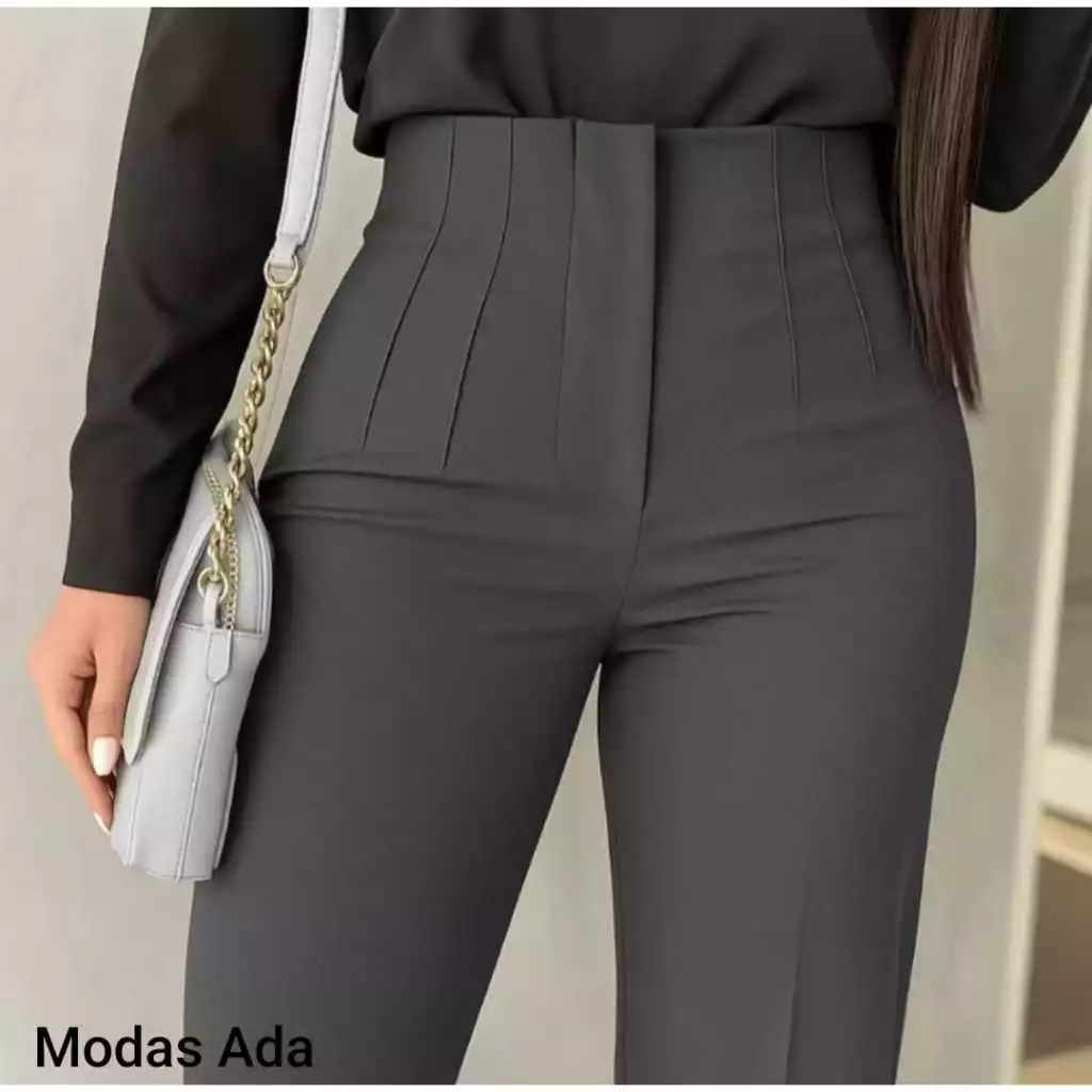 Calça Alfaiataria Feminina Elegante  Cintura Alta Social Liquidação2026**& — imagem 1
