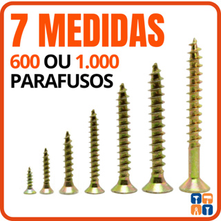 Kit Parafuso para Madeira Chipboard Philips Kit Parafusos 3,5 4,0 para MDF 16 20 25 30 35 40 50mm em Oferta na Shopee