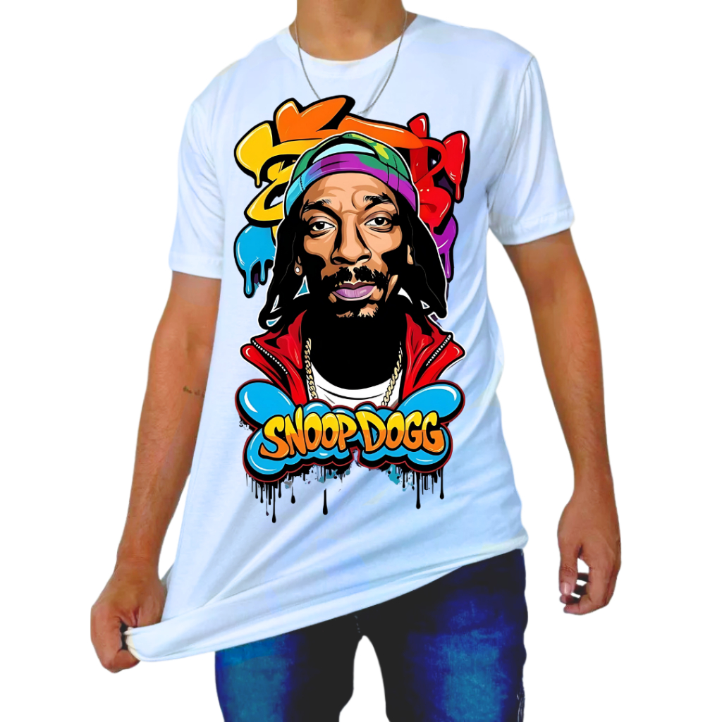 Camiseta Masculina Snoop Dogg Camisa Lançamento Estampa Tamanho Real Pronta Entrega
