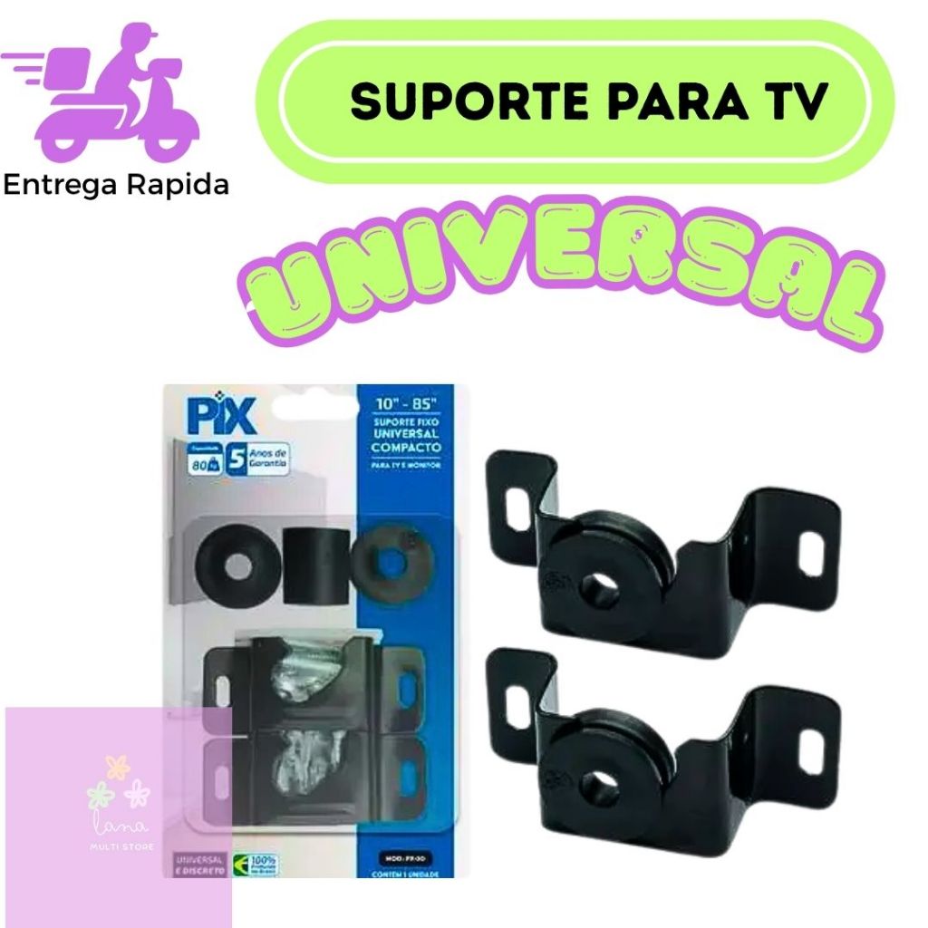 Suporte Tv Universal Fixo Lcd Led Plasma 10 24 32 43 50 55 até 85'' Polegadas Painel ou Parede