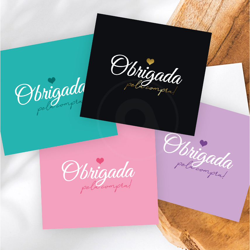 Cartão Agradecimento - Postal - Cores - Obrigada pela compra - 9x10cm em Oferta na Shopee