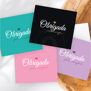 Cartão Agradecimento - Postal - Cores - Obrigada pela compra - 9x10cm em Oferta na Shopee
