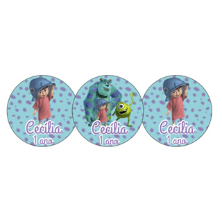 100 Adesivos Monstros SA Boo Personalizados 5x5 - Fazemos qualquer tema Adesivos Para Festas em Oferta na Shopee