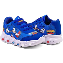 Tênis Infantil Masculino Azul Casual Com Led Super Confortável Lançamento