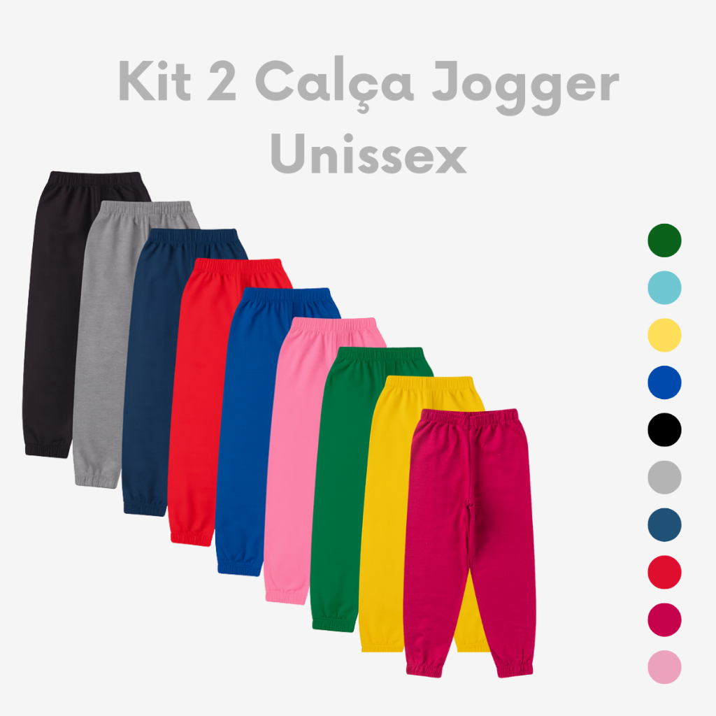 KIT 2 Calça de moletom Jogeer Feminino Masculino moletom infantil Barato